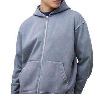 Sudadera con capucha de tela de algodón suave de manga larga de ajuste Regular 2025, sudadera con cremallera de servicio OEM al por mayor sostenible altamente transpirable para hombres - Product Image 1