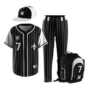 Wholesale Premium Custom Baseball Uniforms Breathable Sportswear Set Fashionable Heat-Transfer Printed Bulk Supply Plus Size - Product Image 4