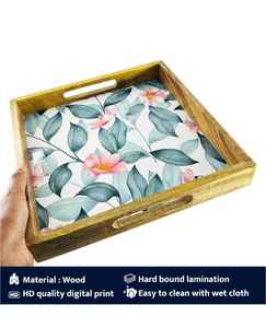 ถาดไม้ทรงสี่เหลี่ยมผืนผ้าทำด้วยมือหรูหราสำหรับใช้ในบ้านและห้องครัวสำหรับเสิร์ฟ - Product Image 3