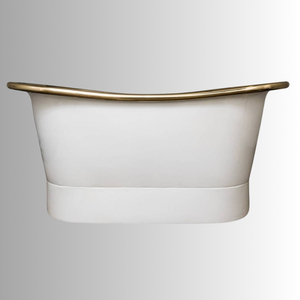 Bañera Moderna Independiente de Color Blanco y Dorado, Diseño Interior de Lujo para Hoteles y Apartamentos, Dos Tonos en Latón Dorado. - Product Image 5