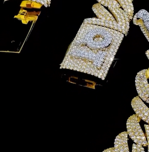 สร้อยคอเทนนิสฮิปฮอปสุดหรูสำหรับผู้ชายและผู้หญิง ขนาด 2 มม.-5 มม. เพชรแล็บสีขาวทองคำขาวทรงมรกต ประดับด้วยมอยส์ซาไนต์ VVS - Product Image 5