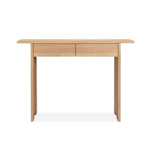 Table console jujey avec 2 tiroirs de rangement en cadre en bois de teck massif de couleur naturelle pour l'intérieur et l'extérieur - Product Image 2