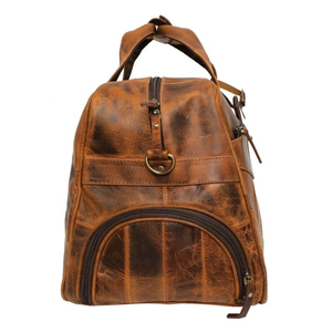 Bolsa de Viaje de Fin de Semana de Cuero con Cierre de Cremallera, Diseño Resistente - Product Image 4