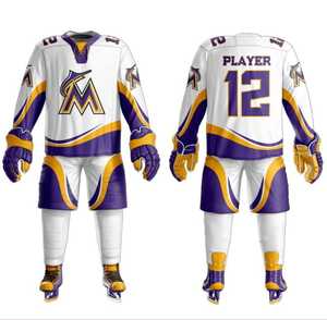 Camiseta de hockey sobre hielo impresa con logotipo personalizado de calidad superior, impresión sublimada de poliéster con uniforme OEM del equipo de bordado - Product Image 3