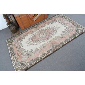 พรมตุรกีวินเทจ ขนาด 3.8x6.46 ฟุต พรมลายตารางสีน้ำตาล - Product Image 2