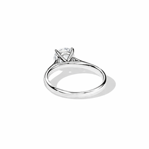 Anillo Solitario Minimalista con Diamante Cultivado en Laboratorio de Corte Redondo Clásico, Certificado por IGI, en Plata de Ley 925 Sólida con Baño de Rodio - Product Image 3