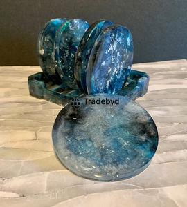 Posavasos de Resina de Lujo, 4x4 Pulgadas, Cuadrados, Premium, Hechos a Mano, Colores y Logotipo Personalizables, Accesorios para Bebidas, Tradebyd - Product Image 5