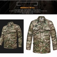 Chemise et pantalon tactiques camouflage imperméables et respirants à manches longues, uniforme de sécurité
