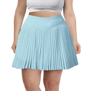 Jupe-short de tennis grande taille pour femme, vêtement de sport, taille haute, plissée, avec short intégré, extensible, pour l'entraînement, logo personnalisé - Product Image 5