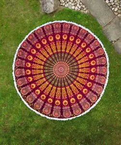 Indian Rondie Strandlaken Cirkel Strandtapijt Strandaccessoire Mandala Ronde Handdoek Wandtapijt 100% Katoenen Badstof Handdoek