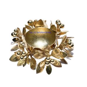 Bol rond décoratif plaqué or en forme de fleur le plus récent Table en métal en aluminium Articles à la mode Bol à noix - Product Image 1