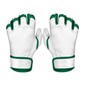 High Quality Leather Hot Selling Baseball <b>Batting</b> <b>Gloves</b> Eco-Friendly Breathable Customizable Color Size Velcro Strap Closure - Product Image 1