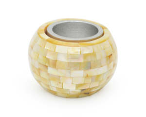 Portavelas redondo hecho a mano con quemador Bakhoor, cuenco de incienso de nácar de lujo para el hogar, agua orgánica, concha de mar para bodas - Product Image 3