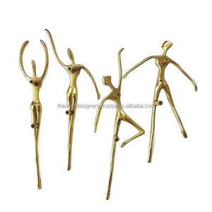 Danse Humains Figurine Crochets Salon Chambre Mur Monté Manteau Crochets Serviette Porte-clés En Laiton Or Crochets Pour La Décoration Utilisation - Product Image 1