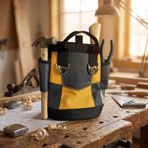 Heavy Duty PU Magnetic <b>Tool</b> Pouch Strong Magnet Panel Multi-Pocket Waist <b>Tool</b> Bag for Electrician Carpenter Construction Repair - Product Image 2