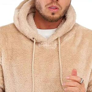 Nouvelle arrivée personnalisé Sherpa polaire à capuche sweats poids lourd épais fourrure pull à capuche couleur unie prix pas cher - Product Image 6