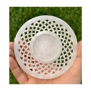 Bougeoir en bois de rocaille indien de luxe sculpté à la main conception circulaire diffuseur de porte-encens parfumé religieux de haute qualité - Product Image 3