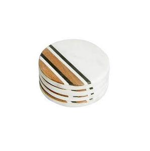 Customized Natural Stone Marble <b>Coasters</b> and Placemats Set 360Craft OEM Logo Classic Kitchen Accessories - Product Image 1