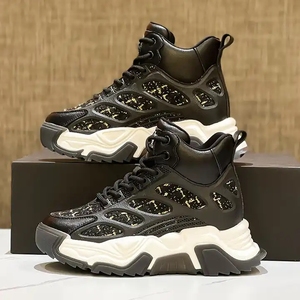 Chaussures de sport blanches décontractées à lacets pour femmes, plateforme tendance de haute qualité à semelle épaisse, vente en gros - Product Image 5