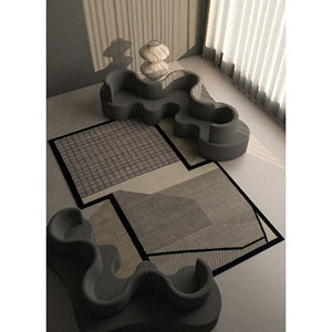 Aiwl-3072 <b>Boho</b> Style Geometric & Abstract Pattern Hand Knotted Wool <b>Rug</b> in Grey & Black for Home-for Living Room Bedroom Hallway - Product Image 6