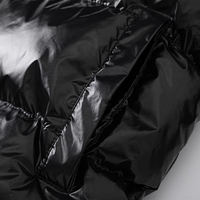 Veste d'hiver imperméable à capuche pour homme Streetwear avec logo personnalisé manteau noir coupe-vent à fermeture éclair personnalisé nouvelle bulle pour homme
