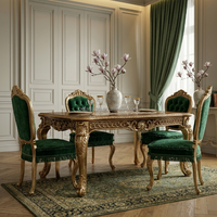 Canapé Rococo Néo-Classique en Velours Émeraude Doré Sculpté Sur Mesure FF&E Vérifié pour Projets de Salons VIP de Palais