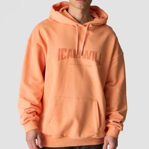Sweat à capuche en molleton pour homme, poids lourd, personnalisé, avec fermeture éclair, pull-over, épaules tombantes, uni, fermeture éclair, logo mystère à capuche - Product Image 1
