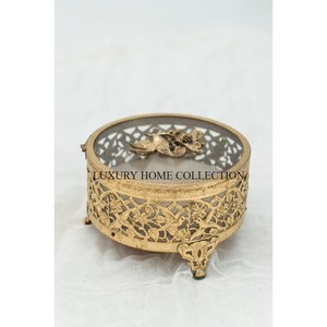 กล่องเก็บของทรงสี่เหลี่ยมเคลือบด้วยผงสีขาวมีฝาปิดขัดเงาทำจากทองแดงโลหะ - Product Image 6