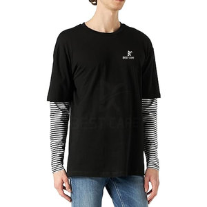 เสื้อยืดสองชั้นสำหรับผู้ชายเสื้อยืดผ้าฝ้าย100% สองชั้นสำหรับฤดูร้อน - Product Image 1