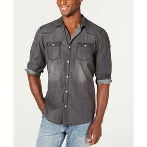 INC International Concepts Camicia in denim sbiadito da uomo XX-Large in grigio - Product Image 1