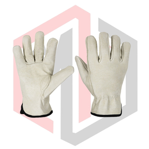 Heavy-Duty Split Leather Driver <b>Gloves</b> Comfortable Work Mittens Gardening Safety Breathable Grain Texture <b>Silicone</b>-Free - Product Image 2