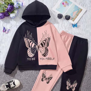 Survêtements d'hiver personnalisés de haute qualité pour bébés filles Jogging et survêtement 2 pièces Respirant Léger Taille élastique - Product Image 5