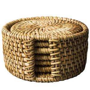 Rattan Coaster Handmade Wicker <b>Large</b> Table Round Coaster <b>Placemats</b> Table Pad Fringe Home Decoration - Product Image 3