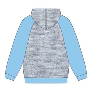 แจ็คแอนด์จิลแห่งอเมริกาแขนแร็กแลนสีเทาเสื้อมีฮู้ดผ้ากำมะหยี่ปักลายสีฟ้าเสื้อผ้าสำหรับมืออาชีพและพลเรือนสีดำ - Product Image 3