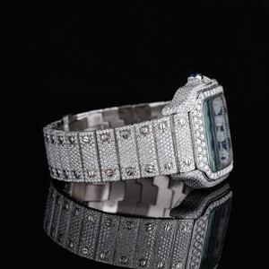 Montre mécanique pour homme avec cadran en acier inoxydable de luxe de qualité VVS Moissanite Diamond Unisex - Product Image 3