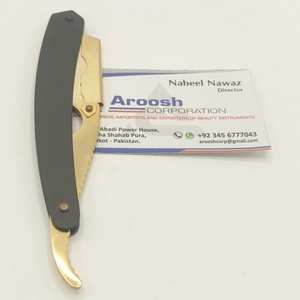 Rasoir manuel à lame unique professionnel pour barbiers Bikini de cheveux jetables de haute qualité Logo personnalisé or noir - Product Image 6