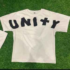 Camiseta de manga larga de doble capa con bordado de retazos desgastado lavado de peso pesado personalizada, camisa cuadrada de algodón con diamantes de imitación para hombres - Product Image 6