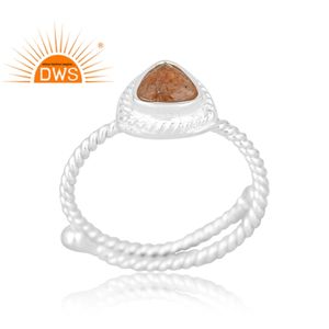 Dernière vente en argent sterling 925 pierre naturelle du soleil bague en pierres précieuses bijoux personnalisés pour les femmes cadeau pour elle - Product Image 1
