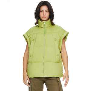 Wholesale Price Customized Thin Casual Hip Hop Winter Waterproof Padded Bubble Down Puffer Vest Jacket with Front Logo for <b>Men</b> - Product Image 5