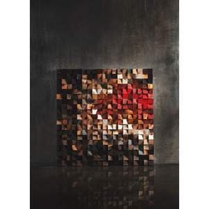 Decoración de Pared de Mosaico de Madera Hecha a Mano con Diseño de Corteza Terrestre - Product Image 1