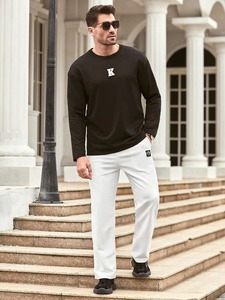 Wholesale Cheap Price <b>Men's</b> 100% Cotton Trousers Custom Logo Sweatpants <b>Loose</b> <b>Fit</b> Casual Washed Style Pants - Product Image 4