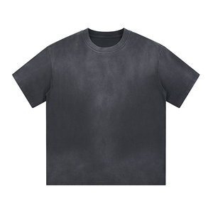 T-shirt Streetwear Homme Col Rond 100% Coton Tricoté Effet Délavé Uni Personnalisable avec Logo Avant – Prix Raisonnables - Product Image 3