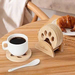 Posavasos de madera con forma bonita para uso doméstico y en la cocina - Product Image 6