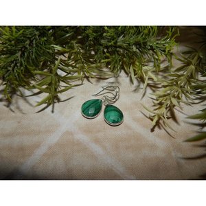 Handmade Dainty Malachite Gemstone <b>Earrings</b> Women's <b>Wedding</b> Gift Sterling <b>Silver</b> Fine Dangle Jewelry - Product Image 4