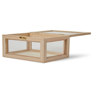 Hộp khung gỗ rắn với cửa sổ bên hộp lưu trữ Quà Tặng bằng gỗ W/Bảng kính trong suốt/Nắp có bản lề hộp hiển thị cửa sổ Acrylic - Product Image 3
