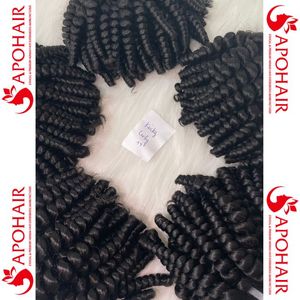 Extensiones de cabello humano Remy virgen doble rizado de 14 pulgadas superventas tipo de cabello vietnamita trama de máquina negra - Product Image 2