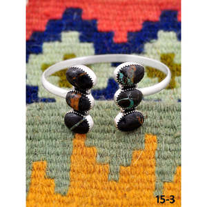 Southwest Handmade Black Jack Turquoise Sterling <b>Silver</b> Fashion <b>Cuff</b> <b>Bracelet</b> Elegant Black Jack Turquoise <b>Silver</b> <b>Cuff</b> for Women - Product Image 3