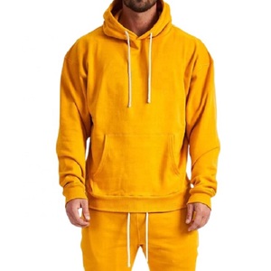 Chándal de 100% algodón personalizado para hombre, chándal amarillo estilo Jersey pesado de calidad superior - Product Image 1