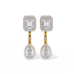 Boucles d'oreilles en or 18 carats brillantes avec diamant de laboratoire, boucles d'oreilles de qualité supérieure - Product Image 3