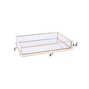 HANDMADE <b>CRAFT</b> AFFORDABLE MODERN GLASS <b>MIRROR</b> METAL GOLD COLOR DINNERWARE DECORATIVE DESIGN SERVING TRAY for KITCHEN & CHRISTMAS - Product Image 4